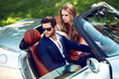 © ASjack - Sexy couple in the car. Luxury life.