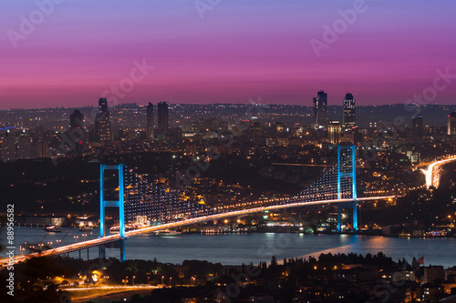 Naklejka na meble Bosphorus Bridge at sunset, Istanbul Turkey