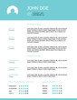 © winterbee - Professional clean styled resume template design with a teal header.