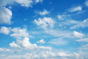 Wall Mural - Blue sky and clouds, beautiful cloudscape over horizon.