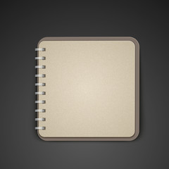 Sticker - open blank brown notebook