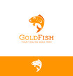 logo design of a jumping goldfish