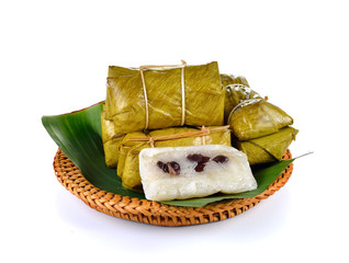 Poster - Traditional Thai Dessert, Glutinous rice steamed with banana