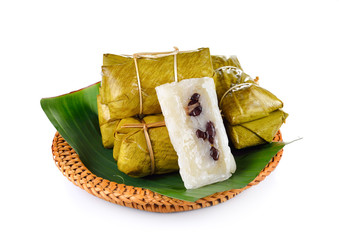 Poster - Traditional Thai Dessert, Glutinous rice steamed with banana