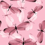 The pattern of butterflies. Seamless background. Watercolor illustration 10