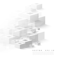 Wall Mural - vector abstract geometric shape from gray cubes.