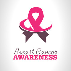 Canvas Print - Pink ribbon icon for breast cancer awareness