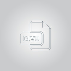 Poster - DJVU ebook file extension icon vector.