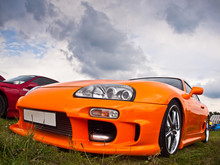 Modified Orange Toyota Supra With Powerful Engine, Autoshow
