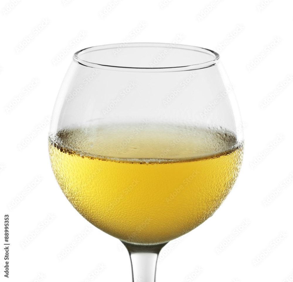 Glass of wine on grey background