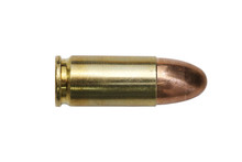 9mm bullet on white background