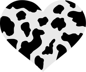 Heart with cow pattern two colors