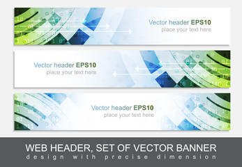 Poster - Web header or banner for your project, vector illustration with technological pattern.
