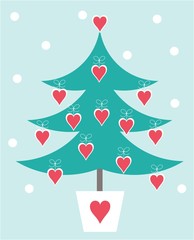 Canvas Print - Christmas tree card