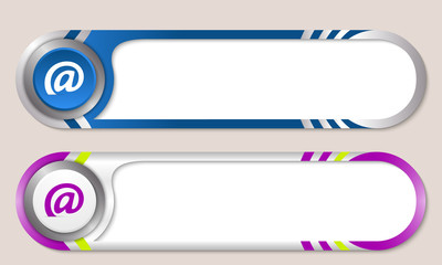 Poster - Vector buttons for your text and email symbol