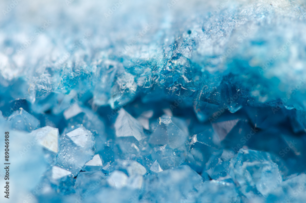 blue crystals Agate SiO2. Macro - obrazy, fototapety, plakaty 
