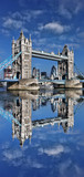 Fototapeta Londyn - Famous Tower Bridge against blue sky in London, England
