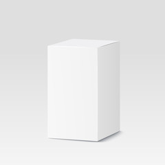 Cardboard box on white background. White container, packaging. Vector illustration