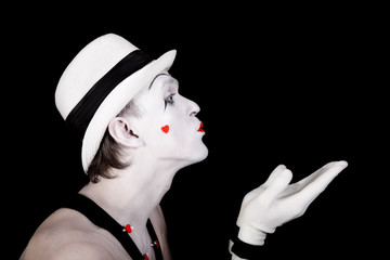 Wall Mural - Portrait of a theater actor with mime makeup