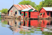 Cambodia Floating Village On Lake Tonle Sap