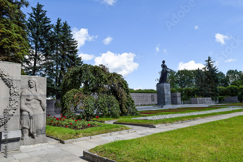 Poster Piskaryovskoye memorial cemetery in Leningrad.