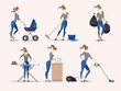 Illustrations of housework