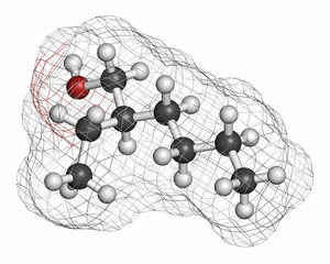 Wall Mural - 2-ethylhexanol (2-EH) molecule. 