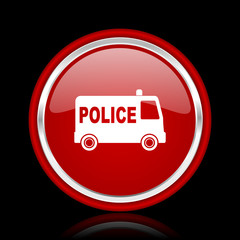 Poster - police red glossy web icon