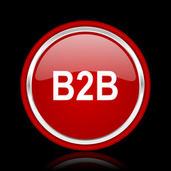 Poster - b2b red glossy web icon