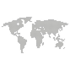 Canvas Print - world map with circles