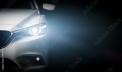 Modern luxury car close-up banner background Tableau sur Toile