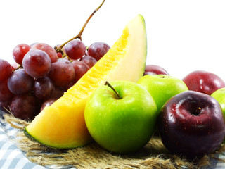 Poster - fresh fruits mixed fruits background healthy eating dieting love fruits