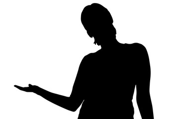 Sticker - Vector silhouette of a woman.