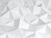 3D Abstract White Polygonal Forms 