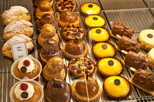 French Pastries On Display A Confectionery Shop 
