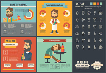 Sticker - Drink flat design Infographic Template