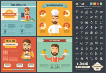 Wall Mural - Food flat design Infographic Template