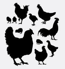 Sticker - Chicken, rooster, hen animal silhouettes