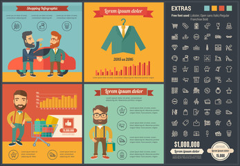 Canvas Print - Shopping flat design Infographic Template