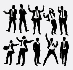 Canvas Print - Businessman success people silhouettes