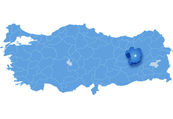 Map of Turkey, Bingol