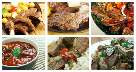 Canvas Print -  set of different  lamb meat