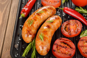 Wall Mural - Grilled sausages