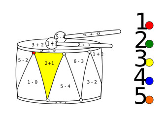 Colored drum counting for children