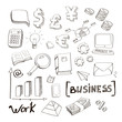 © lightgirl - business finance doodle hand drawn elements. Concept - graph and