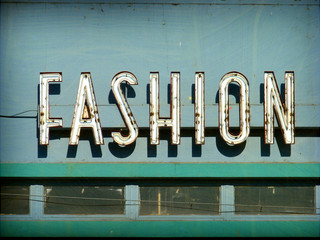 aged and worn vintage neon sign