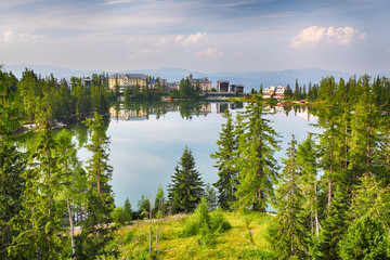 Sticker - Aerial view of Strbske pleso, Slovakia, Tatras