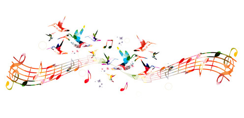 Colorful background with music notes