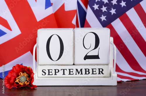 Poster End of WWII 2 September 1945 Calendar Date