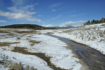 Wall Mural - Volcanic landscape in Yellowstone National Park, Wyoming, USA